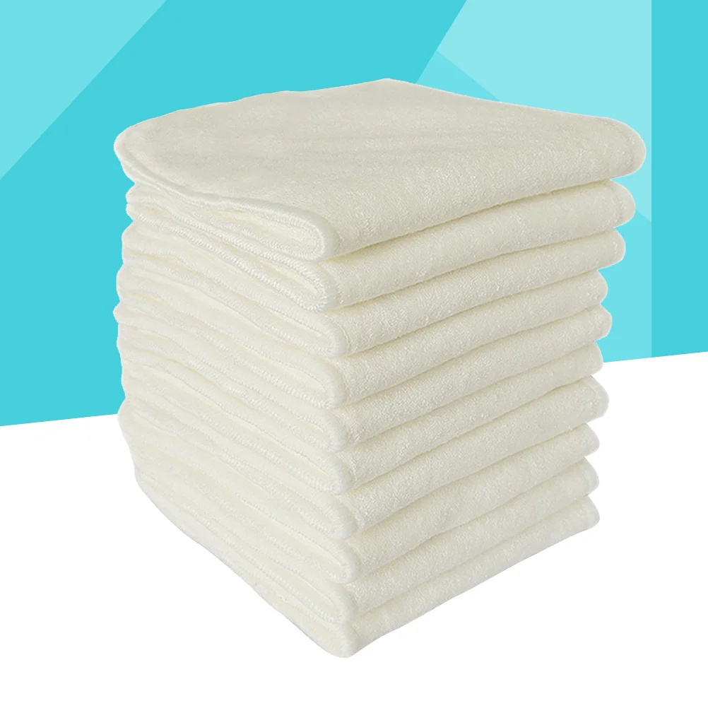 

6Pcs Bamboo Charcoal Cloth Diaper Inserts Washable Reusable 5-Layer Absorbent Baby Nappies Beige Baby Cloth Diapers