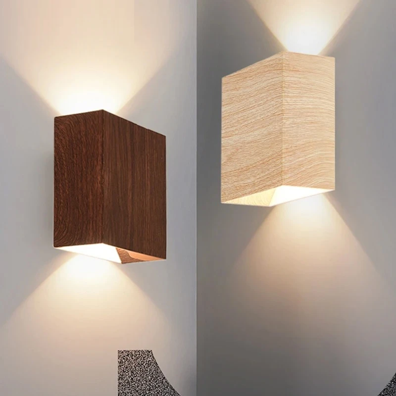 

A26I-Wood Grain Bedroom Bedside Wall Lamp Background Corridor Lamp Corridor Entrance Staircase Lamp Wall Atmosphere Lamp