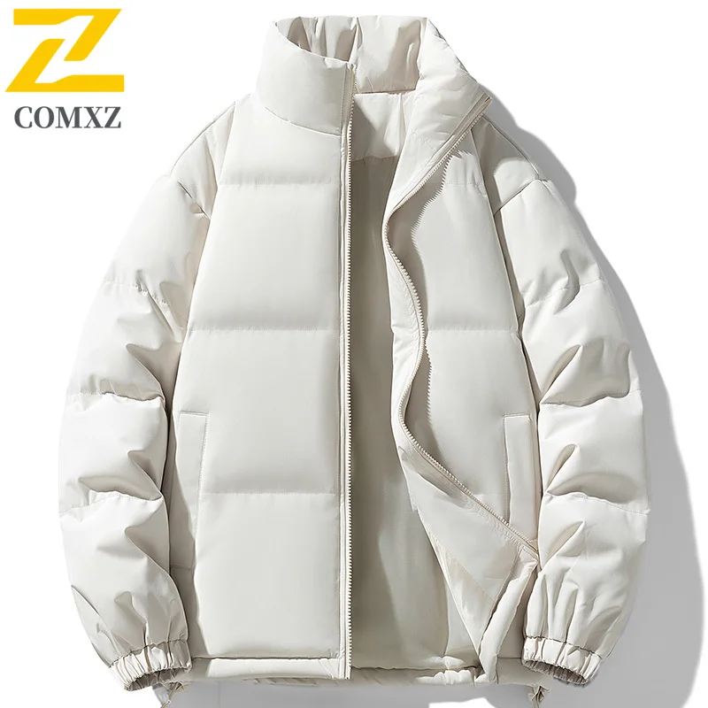 Men Cotton Jacket 2025 Winter Fashion Warm Puffer Windproof Outerwear Casual Streetwear Style Cold Weather Daily Outfits Coat