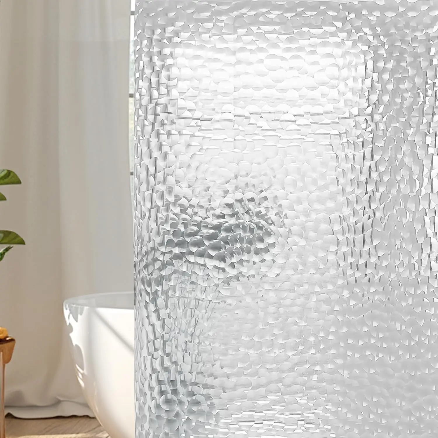 

Подкладка для занавески для душа EVA 8G, 72x72 дюйма, 3D прозрачный пузырь, сверхмощная водонепроницаемая подкладка для занавески для душа с магнитами, толстый пластик Sh