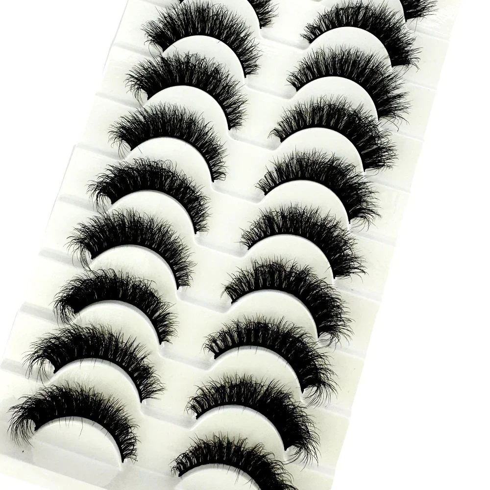 AMSDCN Neue Wimpern 10 Paar Natürliche Kurze Falsche Wimpern 8D Nerzwimpernverlängerungen Falsche Wimpern Faux Cils Make-up Großhandel