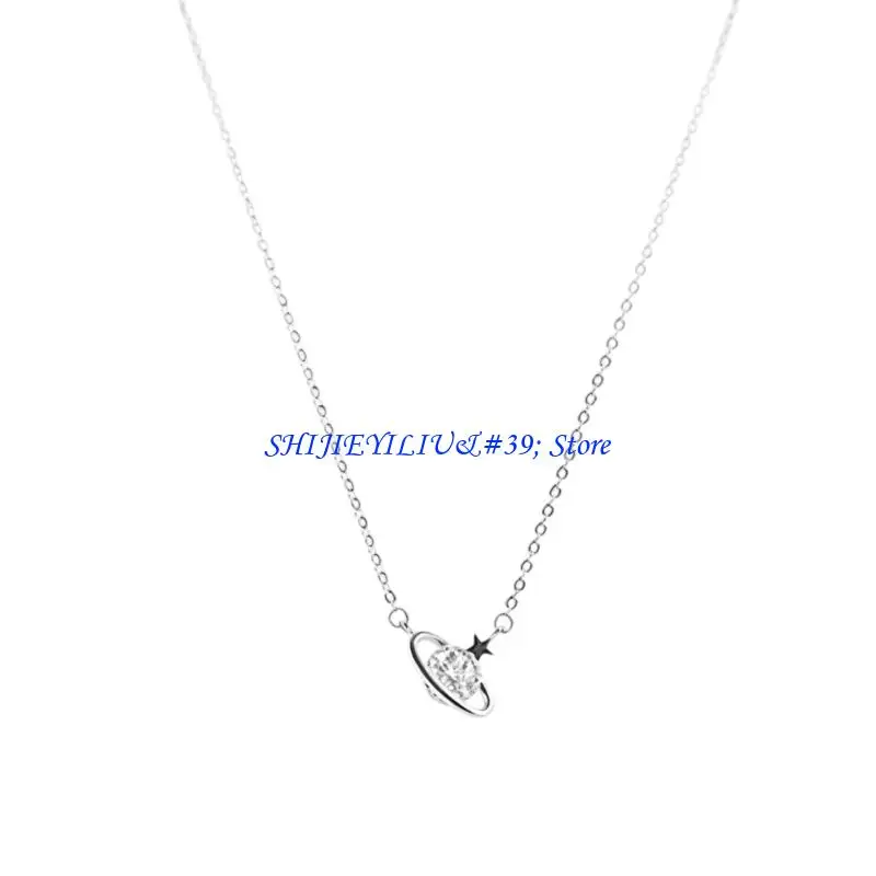 E21F Simple Planet Pendant Necklace Adjustable Jewelry for Daily Wear