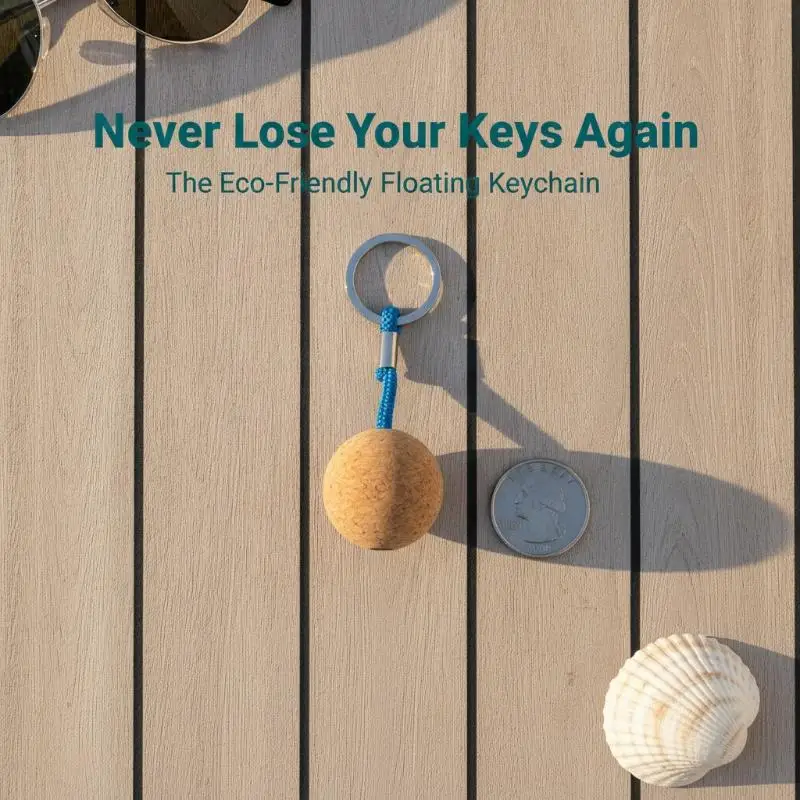 35mm Buoyant Floating Cork Ball Keychain Ultra Light 7 Colors Eco Material Kayak Accessories for Sailing Surfing Fishing Enthus