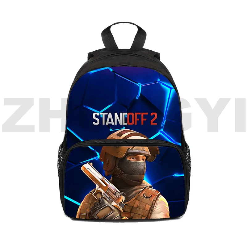 Standoff 2 Game Backpack, Mini mochila escolar para meninos e meninas, mochila casual, bolsa para laptop de viagem, moda quente, 16"