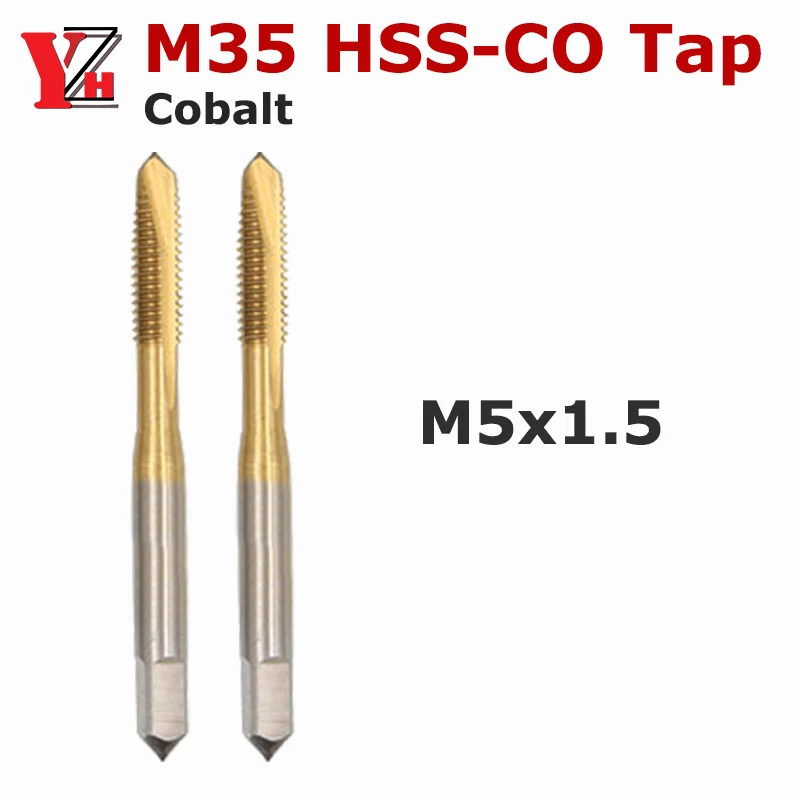 M5*1.5 Metrisch M35 HSS Kobalt Tap Titanium Plated Rechte/Spiraal Fluit Machine