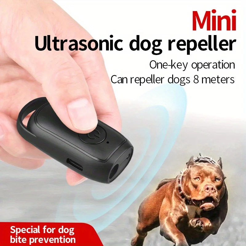 lmzoe mini Ultrasonic Dog Repeller Long Distance Training USB Rechargeable Dog Drive Device with LED Outdoor Defense Anti Barkin