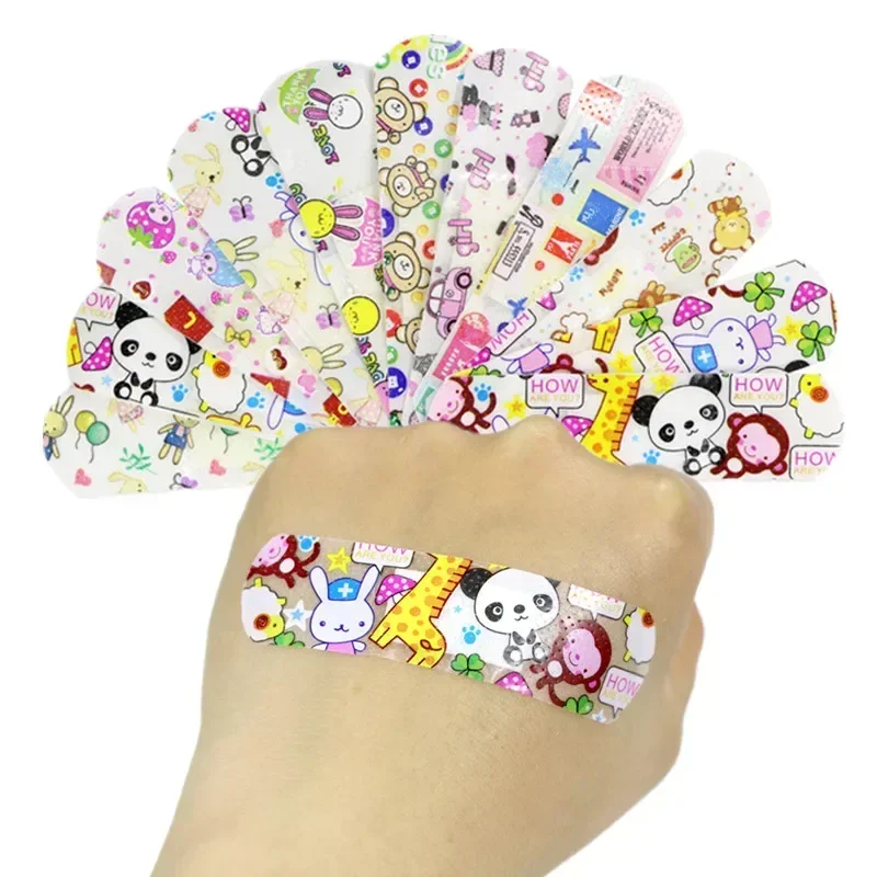 120pcs  Random PatternElastic Bandage Cartoon Plasters Band Aid Cute Banddas for Wounds Children Waterproof Dressing