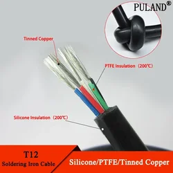 1/5M Silicone Wire Cable T12 Soldering Iron Station 2 3 4 5 6 8 10Cores Tinned Copper PTFE Insulation High Temperature Line