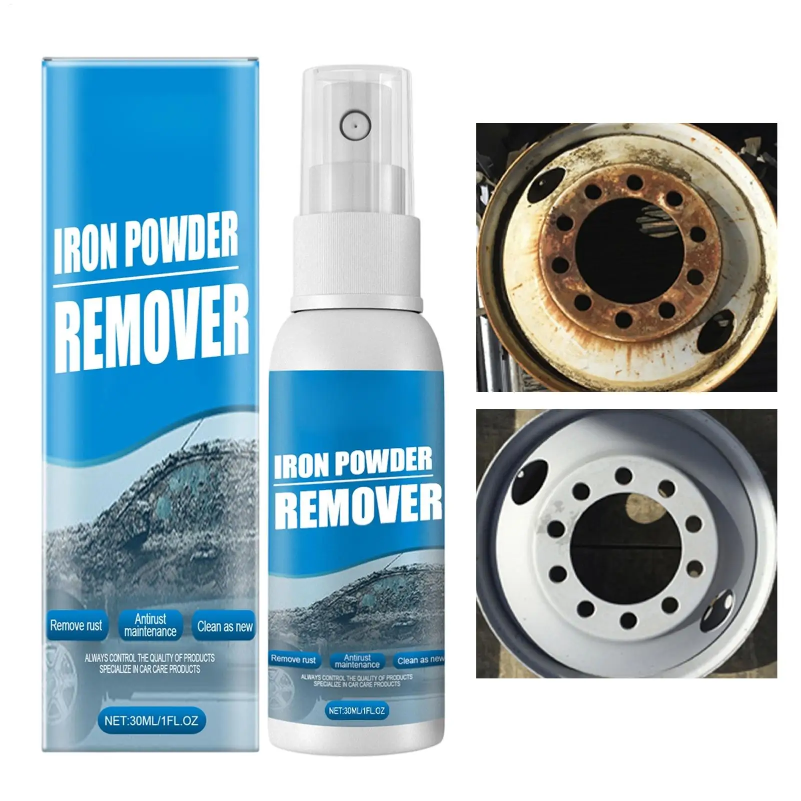 

Universal Rust Remover Revitalizing Spray for Car Wheels Metal Surfaces, Strong Decontamination for Auto Wheel Car Tire Trailer