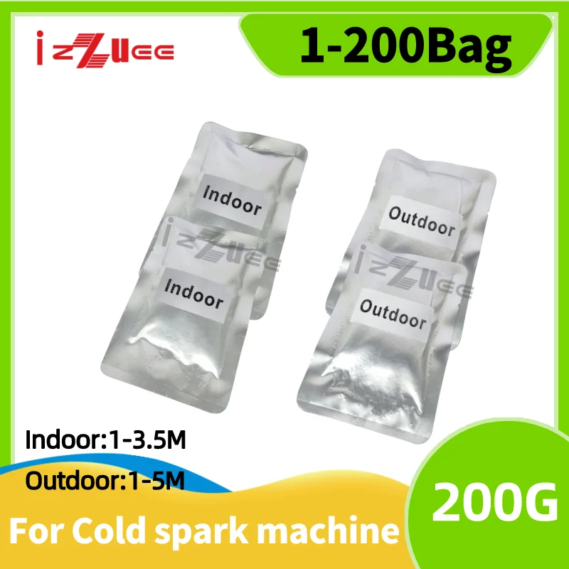 1~200 Bag Ti Powder Cold Sparkler Machine Cold 600W Spark Machine Fountain Sparkular 700w Machine Consumables Ti Powder 100g