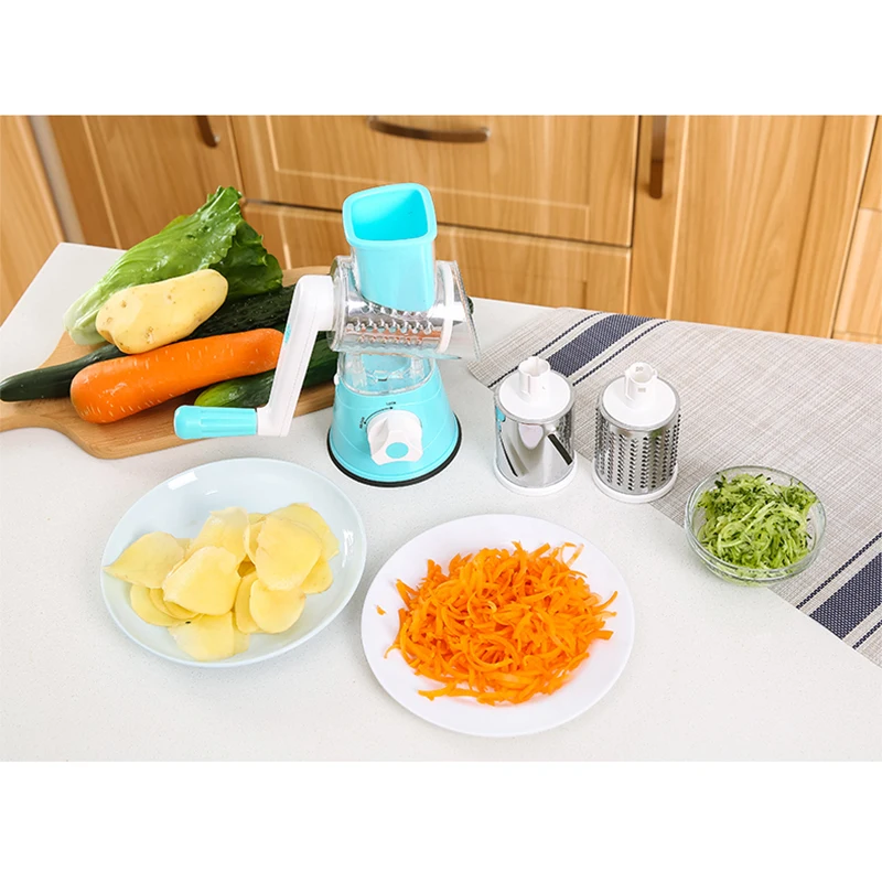 Hand Crank Kitchen Slicer Cutter Smooth Sharp Cutting Safe Usage for Potatoes Carrot Cumcumber