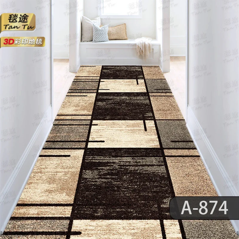 Modern Fashion Household Long Corridor Carpet Runner Home Decoration Hotel Hallway Rug Washable Villa Stairway Mats Customizable