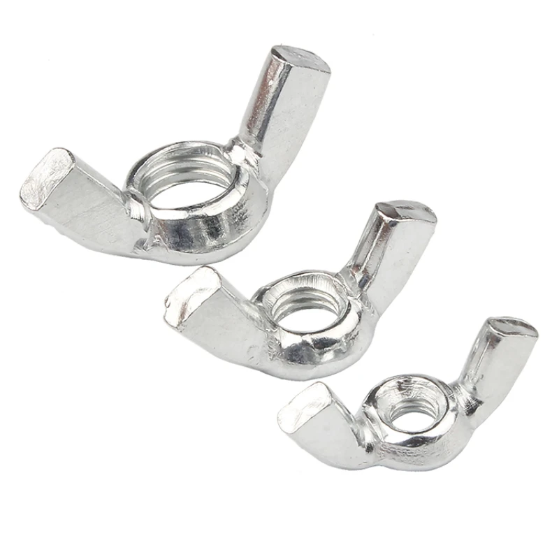 M3 M4 M5 M6 M8 M10 M12 White Zinc Butterfly Wing Nuts  Carbon Steel Wing Nuts Hand Tighten Nut