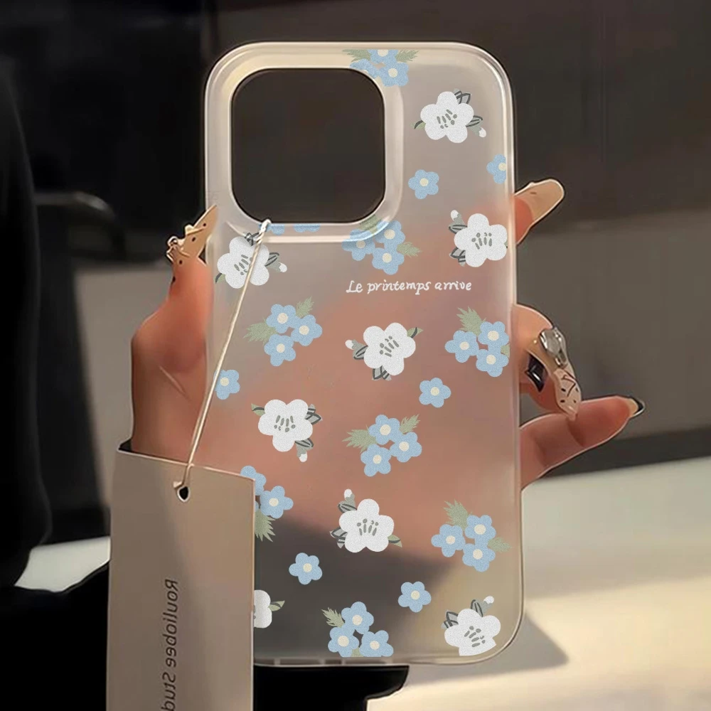 Flowers Phone Case For Samsung S26 S25 S24 S23 Ultra A17 A07 A56 A55 A36 A16 A26 A35 5G Translucent Slim Silky Skin Matte Cover