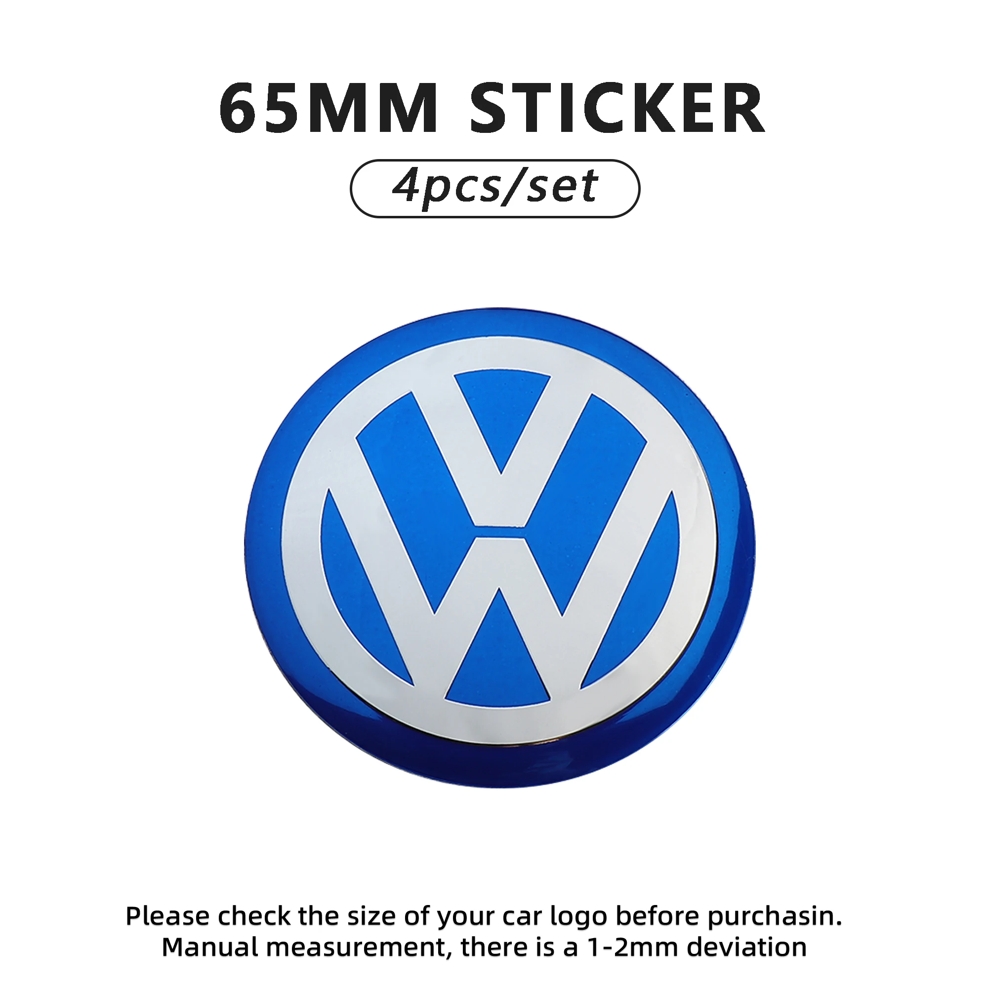 4 Stück 56/60/65mm Auto-Radnabenkappen-Aufkleber für Volkswagen VW Golf Polo Tiguan T5 Passat B8 T-Roc T6 Touran R-Line Scirocco