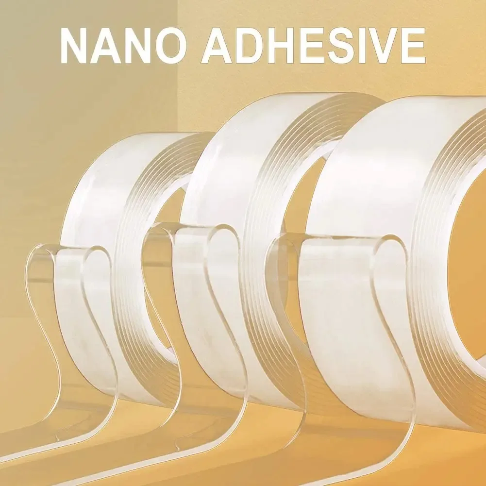 1M/2M/3/5M Nano Tape Double Sided Tapes Thickness 2mm Transparent No Trace Reusable Waterproof Adhesive Tape Cleanable Gekkotape