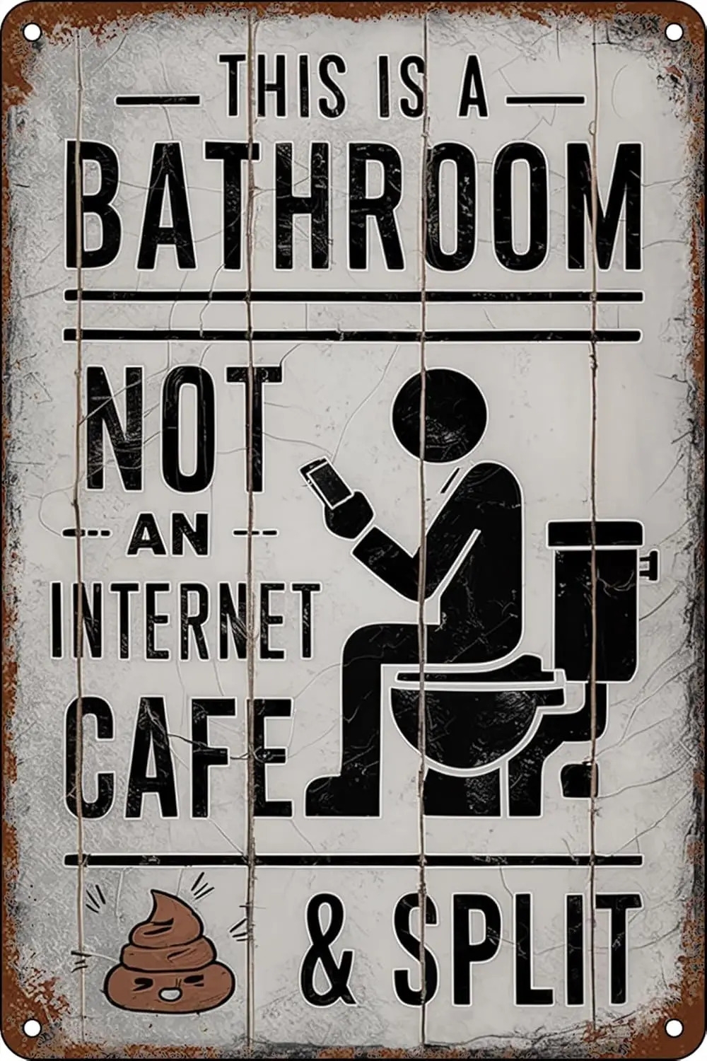 Bathroom Toilet Decor Funny Sarcastic Vintage Metal Tin Sign This Is a Bathroom Not An Internet Cafe Quotes Wall Art Decor  sign