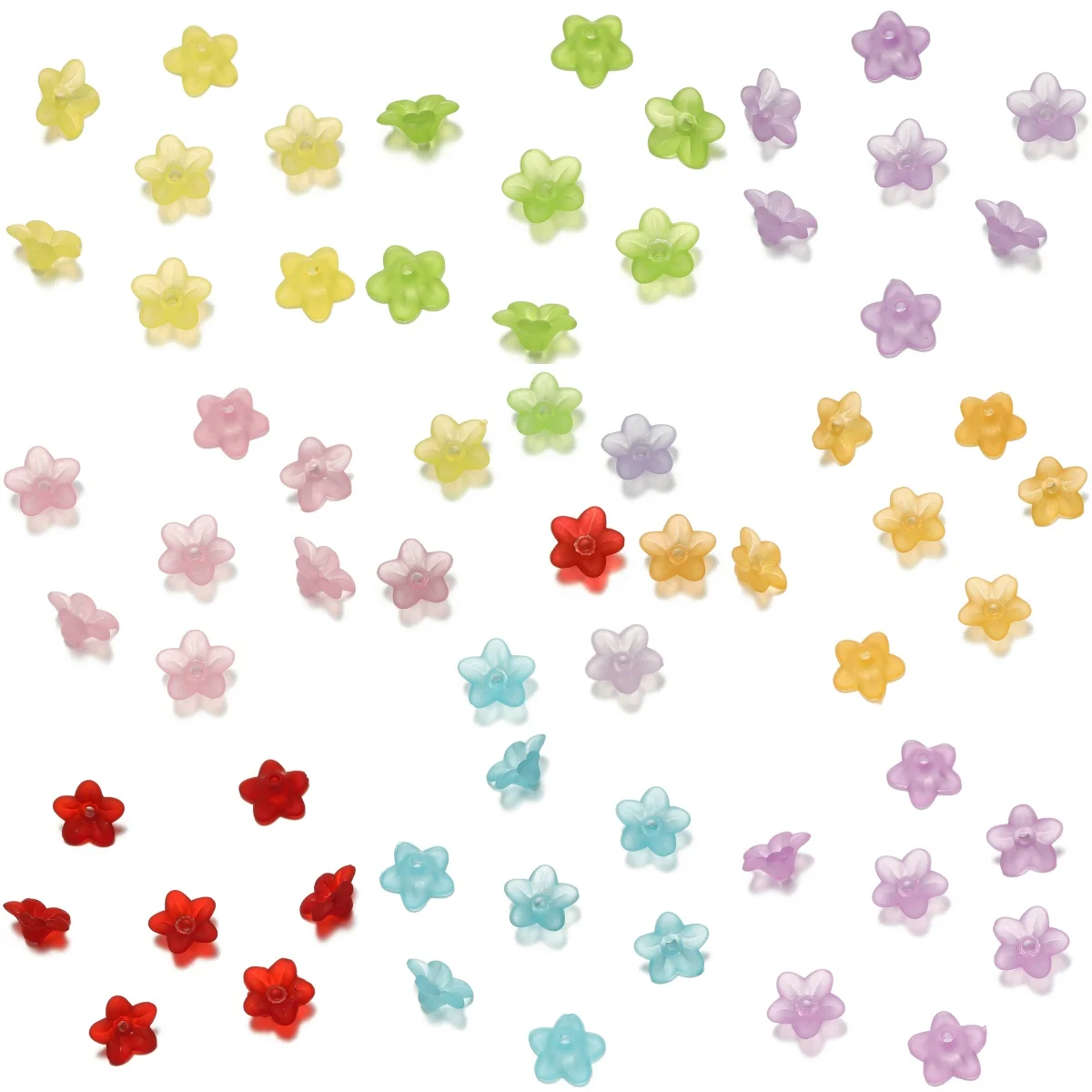 50/100Pcs/lot Gradient Flower Acrylic Beads Petal  Beads Caps for DIY Charms Bracelets Jewelry Making Findings Accessories