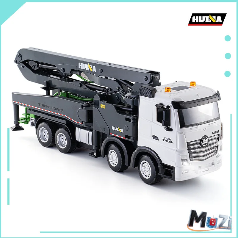 Hui Na1381 1:18 Waternevel Geluid Licht Cement Transportwagen Legering Elektrische Afstandsbediening Techniek Voertuig Model Jongens Speelgoed
