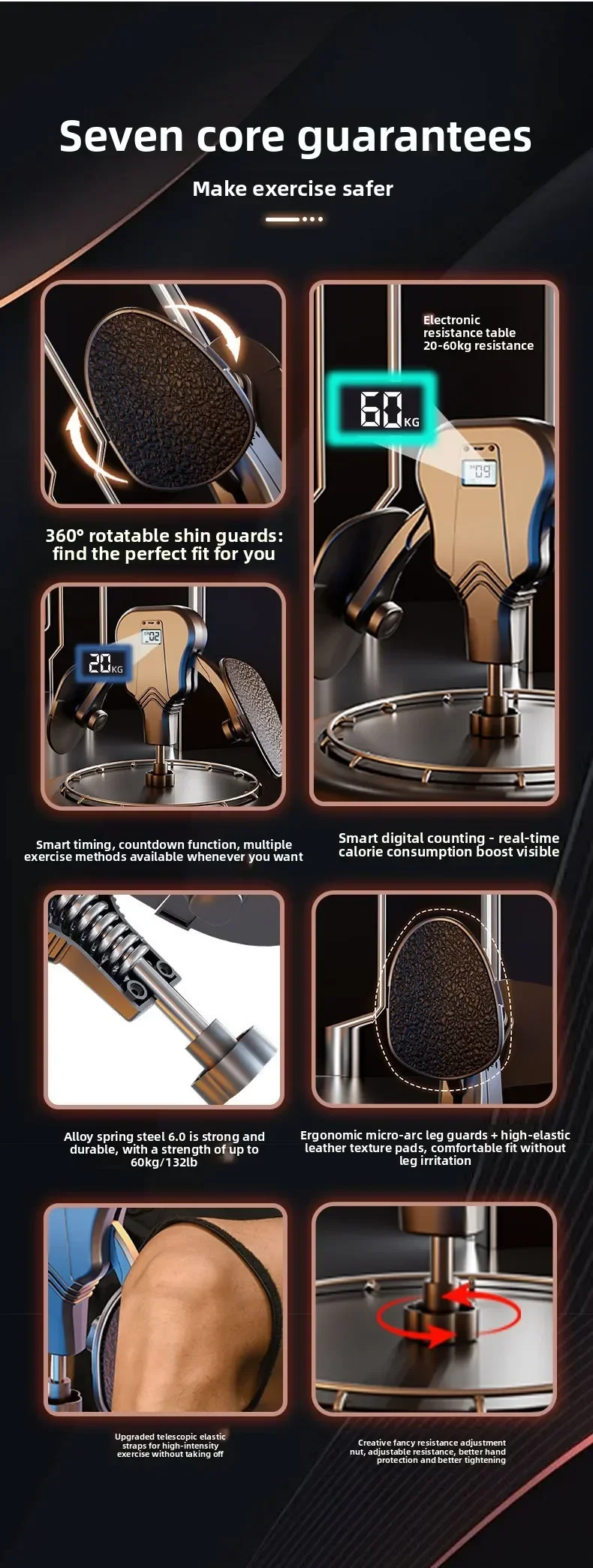 Hochwiderstandsfähiger 60KG Kegel-Trainer mit Sichtbarem Widerstand Beckenboden-Trainingsgerät Oberschenkel- und Beinverstärker für Heimfitness – Detail 3