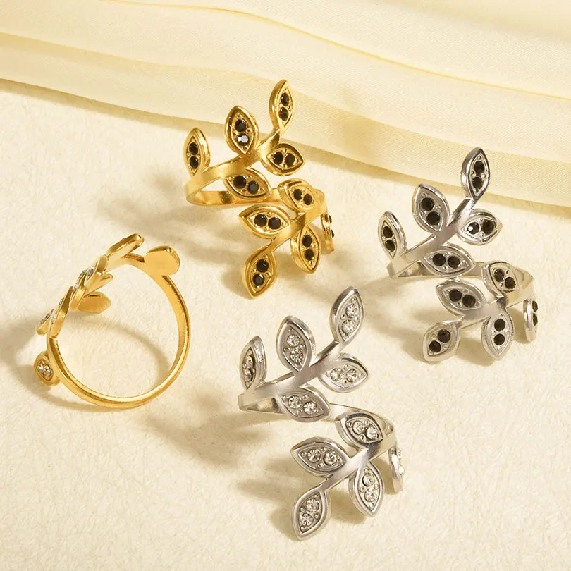 Fashion 6pcs/Lot Stainless Steel Assorted Opening Adjustable Knuckle Jewelry Charm Enamel Zircon Chic Accessories Party Gift