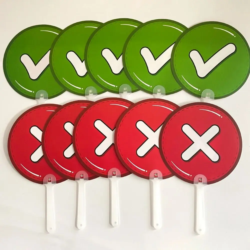 8 Placas de Expressão KT (Certo/Mau) para Parar/Virar e Segurar, Cartão de Resposta Portátil Durável de Dupla Face para Jardim de Infância