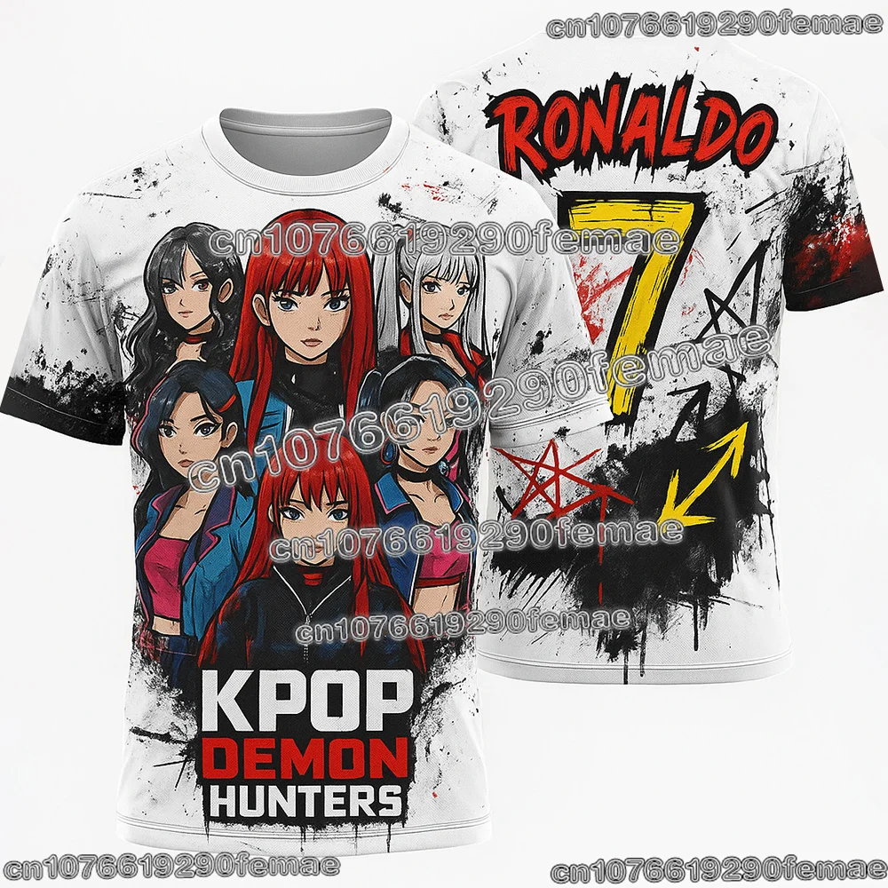 جديد رونالدو ثلاثية الأبعاد مطبوعة الكرتون أنيمي تي شيرت الاطفال الكبار كرة القدم كرة القدم مروحة الطبعة التدريب جيرسي ملابس رياضية مريحة #5