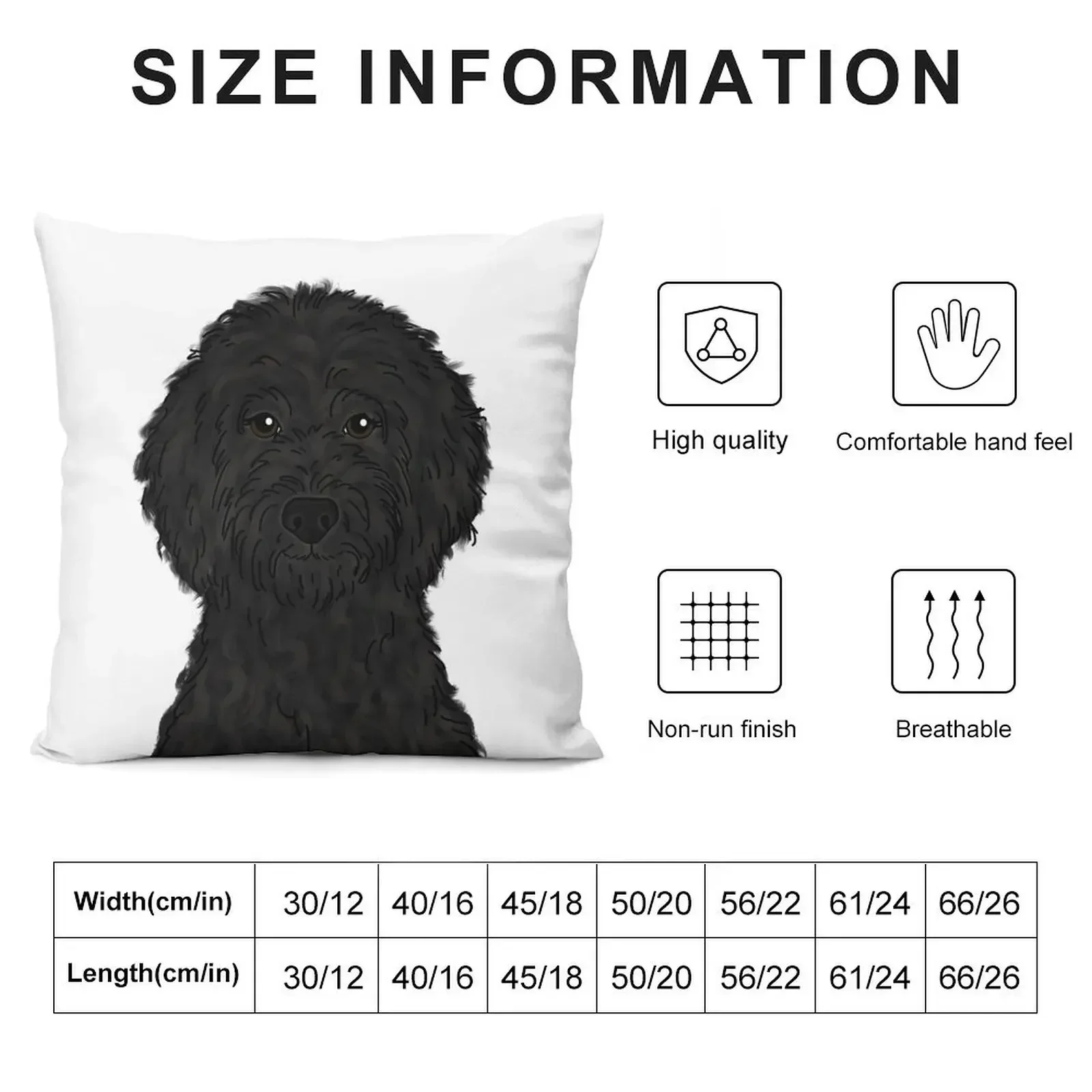 Black Goldendoodle Throw Pillow christmas cushions covers Decorative pillow case luxury throw pillow covers