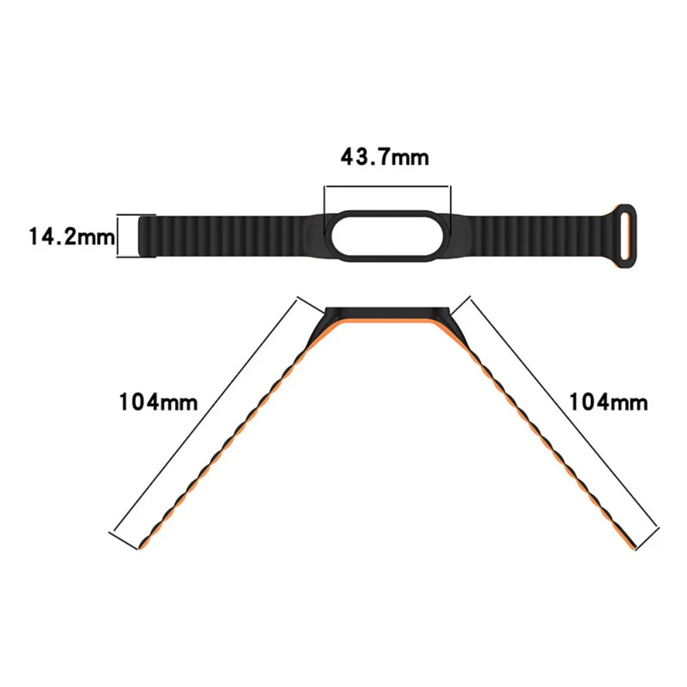 Magnetic silicone strap for Xiaomi Mi Band 7 6 5 4 3 Bracelet Wristband for Mi Band 7 Belt Mi Band 6 5 Strap Mi Band 7 4 3 Band