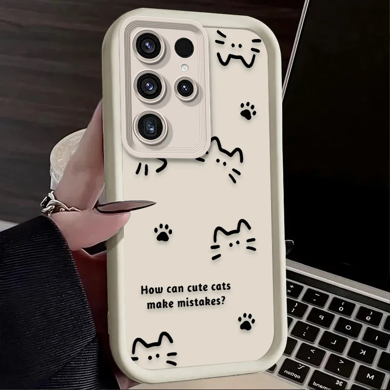 Lovely Line Cat Dog Case For Samsung Galaxy S25 S24 S23 Ultra S22 S21 Plus FE A55 A54 A15 A35 5G Shockproof Soft Silicone Cover - náhled 2