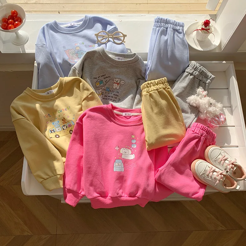 

Girls' Sweatshirt Set Children's Printed Set Girls' Sweatshirt and Sweatpants Two-Piece Set Children's Cotton Sweatshirt Set