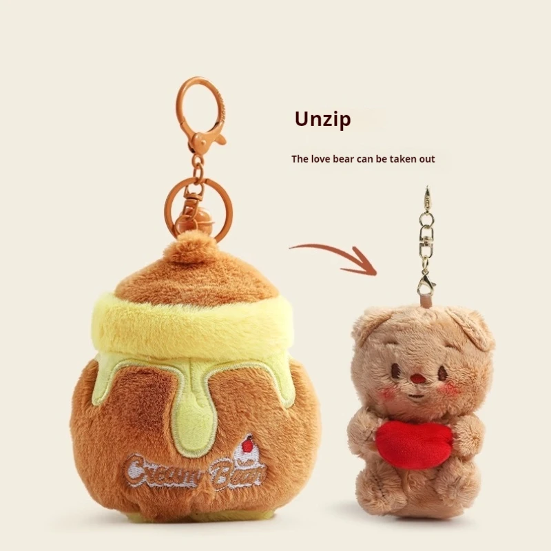 오리지널 디자인 허니팟 플러시 백팩 귀여운 만화 인형 가방 열쇠고리 스쿨 백 인형 선물 친구 어린이