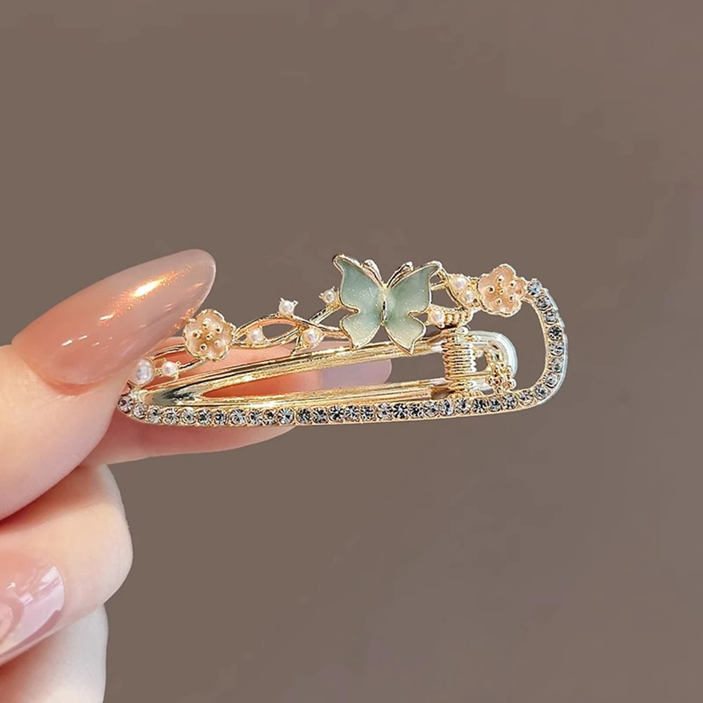 

Женские заколки для волос с жемчугом и бабочками, цветами и стразами, модные милые заколки для девочек, элегантные аксессуары для волос
