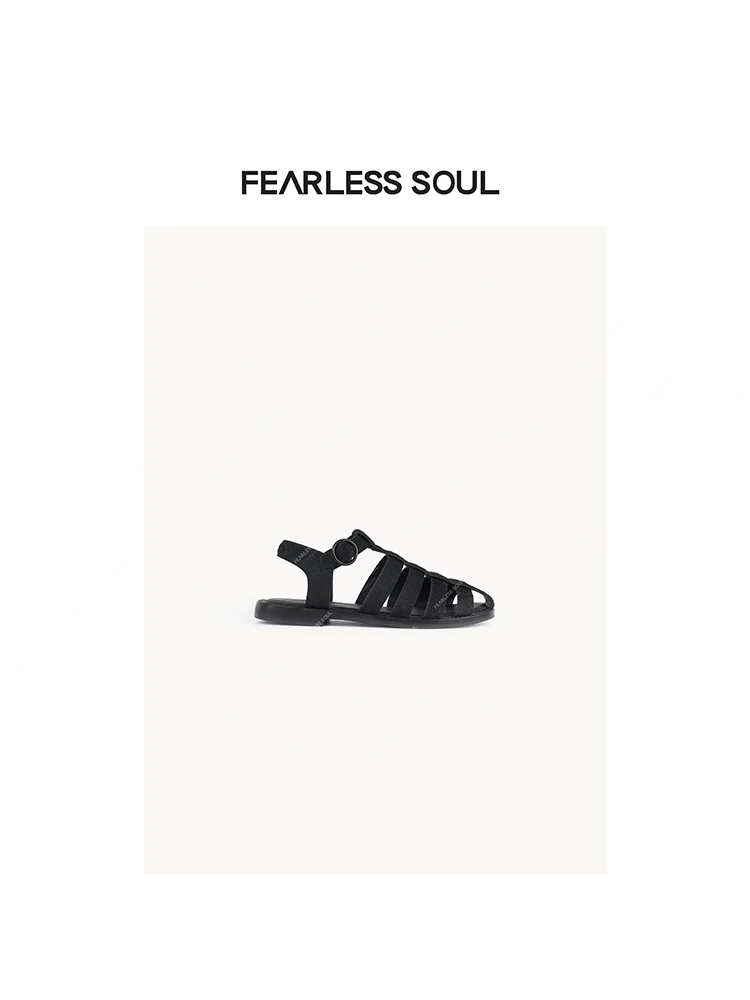 

Tfa6359 Spring Summer Vintage Leather Bule Head Cover Sandals Women's Outerwear Regular Length Traditional Material