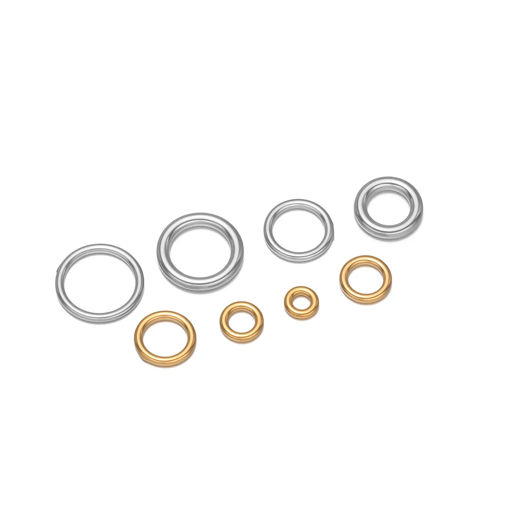 50/20 Stück Edelstahl Nahtlose Ringe Geschlossene Verbindungsstücke für Halsketten Armbänder Zubehör DIY Schmuck Bastelzubehör – Detail 4