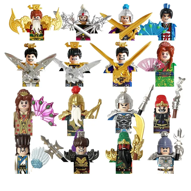 8 Mini Human Building Blocks Toy Three Kingdoms Hero Character War Horse Set Building Blocks Puzzle Assembly Toy Children\'s Gift