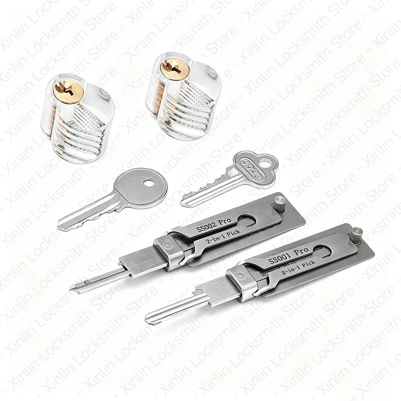 2 In 1 Key Decoder Hook & Pick Set Stainless Steel Precision Tool O-ring Pickup Hand Tool Kit Maintenance Repair Tool Set