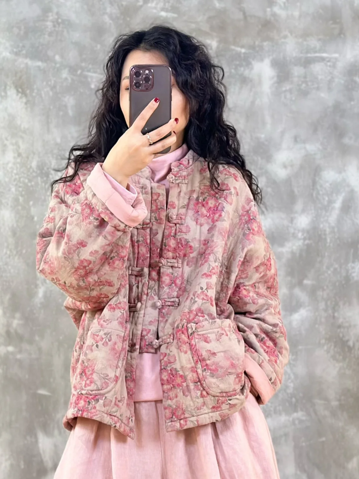 

Retro Print Cotton Jaet Women's Winter New 2025 High End Chinese Tang Costume Cotton Coat Stand Collar Extra Warmth Outerwear