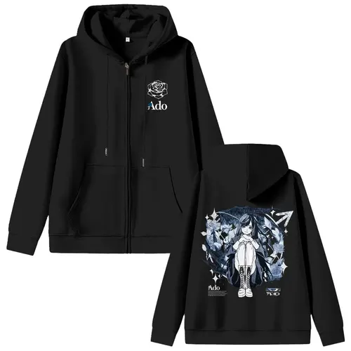Imagen 2 del producto Ado World Tour 2025 Hibana cremallera Sudadera con capucha hombres mujeres moda estilo japonés chaqueta con cremallera Unisex Casual polar sudadera con cremallera