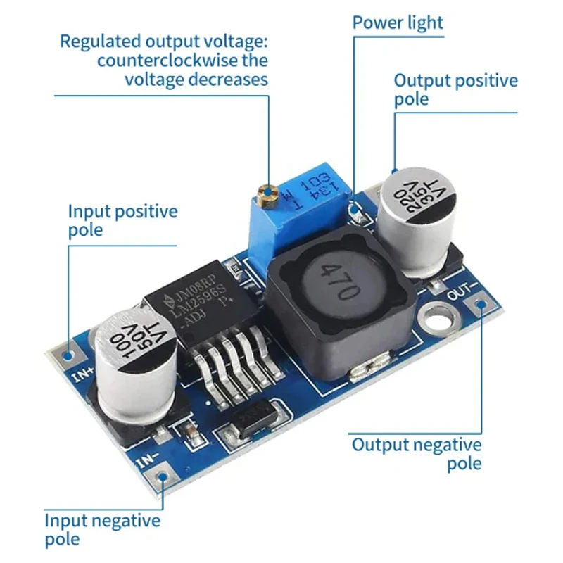 1/5/10/20pcs LM2596s DC-DC step-down power supply module 3A adjustable step-down module LM2596 voltage regulator 24V 12V 5V 3V