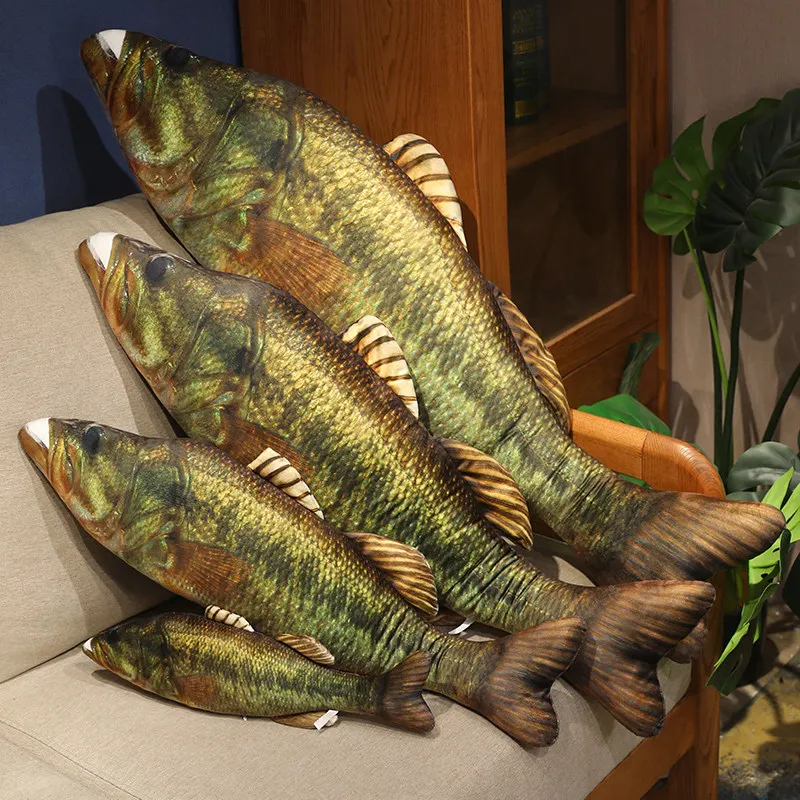 40 cm Simulatie Vis Knuffel Knuffeldier Piranha Baars Kat Speelgoed ouder-kind Interactief Spel Leuke Sofa Kussen voor Kinderen Gift