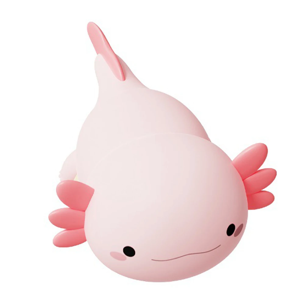 Cute Axolotl Night Light Silicone Nursery Sleeping Lamp Touch Control Nightlights USB Rechargeable Table Lamp for Baby Child