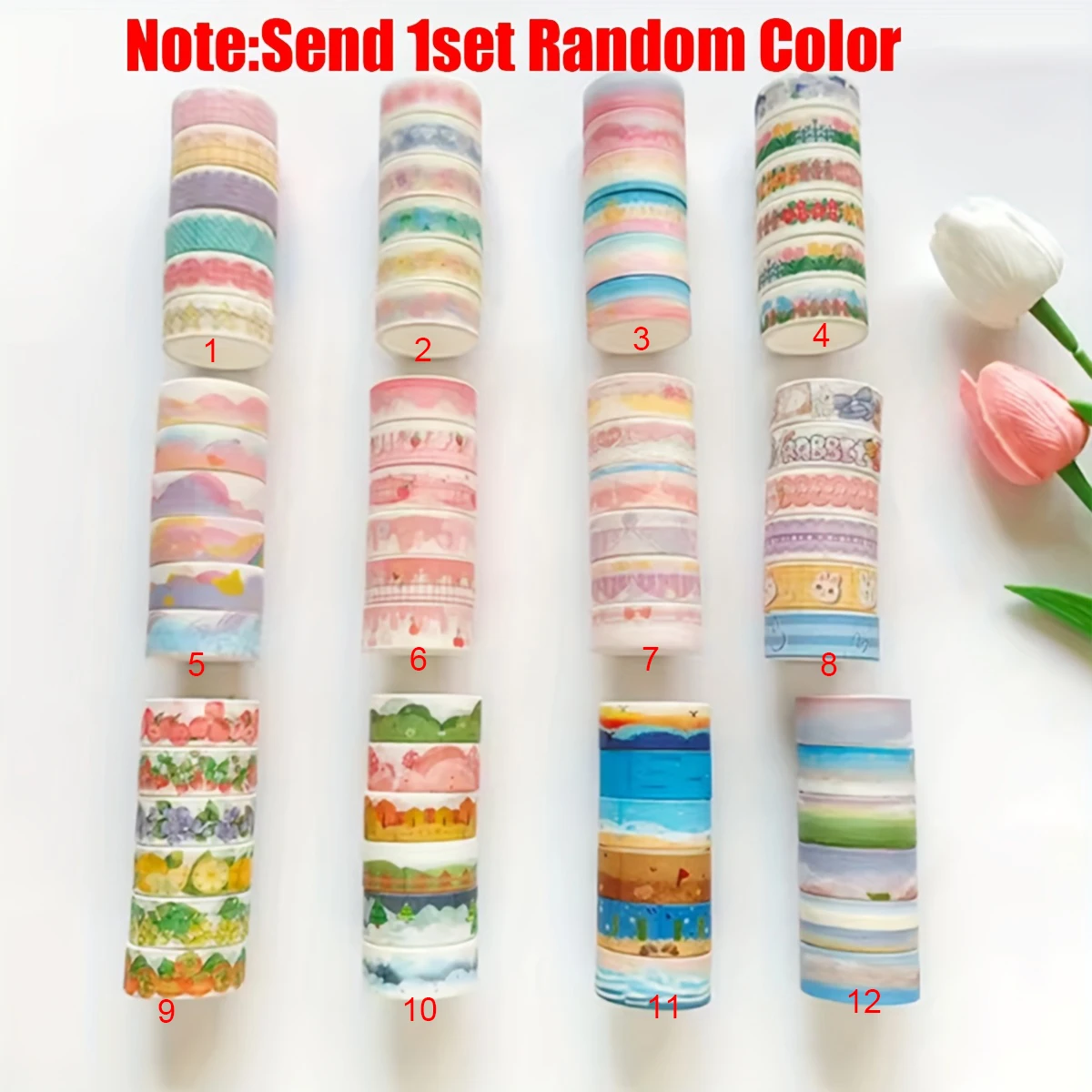 6roll/set Random Color Landsca - Washi Tape Set review and price