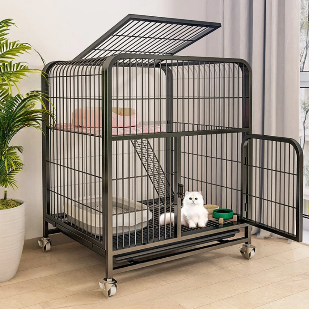 

Customizable Iron Mesh Cat Cages Duplex Luxury Large Space Metal Dog Crate with Door