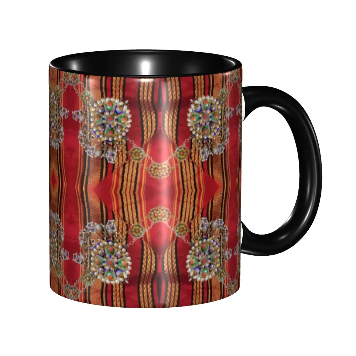 

Kabyle Jewelry Coffee Mug DIY Personalized Amazigh Geometric Ceramic Tea Milk Mug Cup