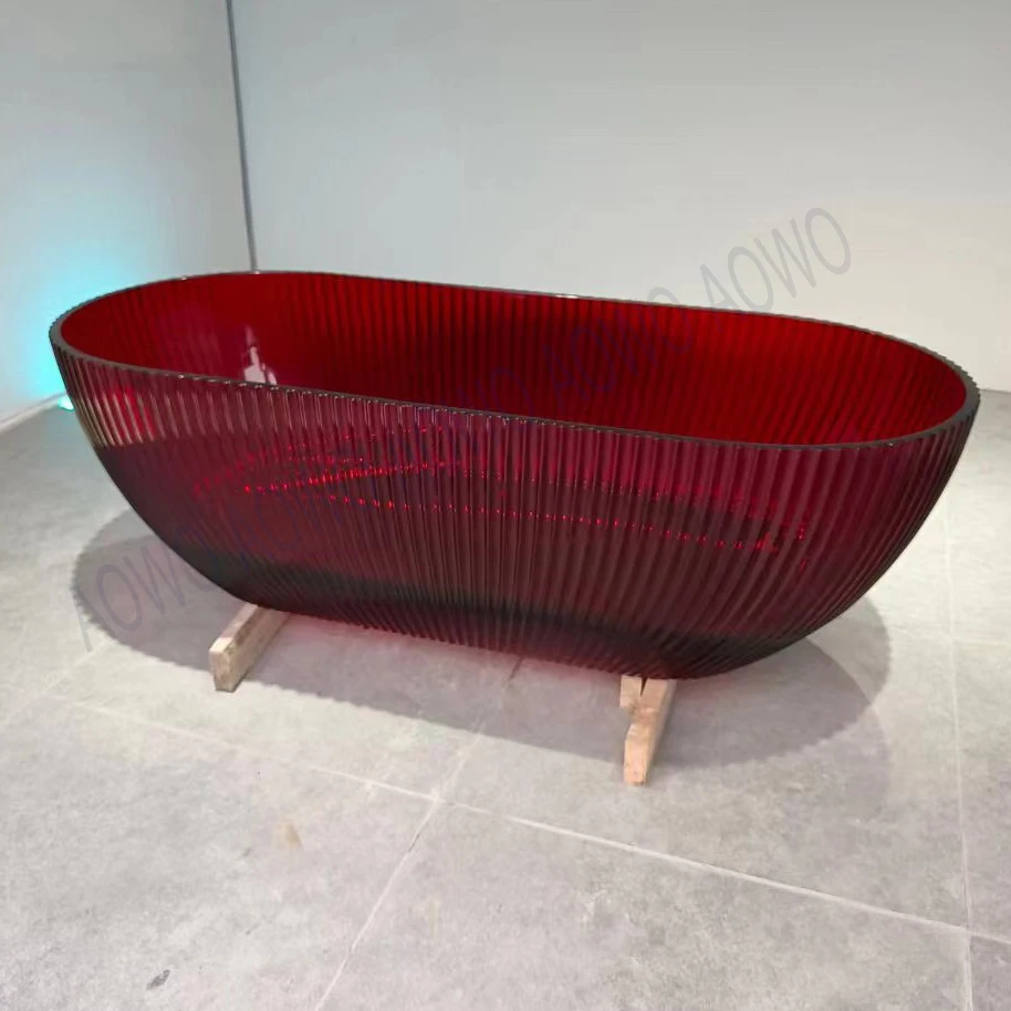 Solid Soaking Bathtub With Bathroom Site Model Tub Vertical Stripes Shapes Freestanding 1.7m Whirlpool Tubs Single Man