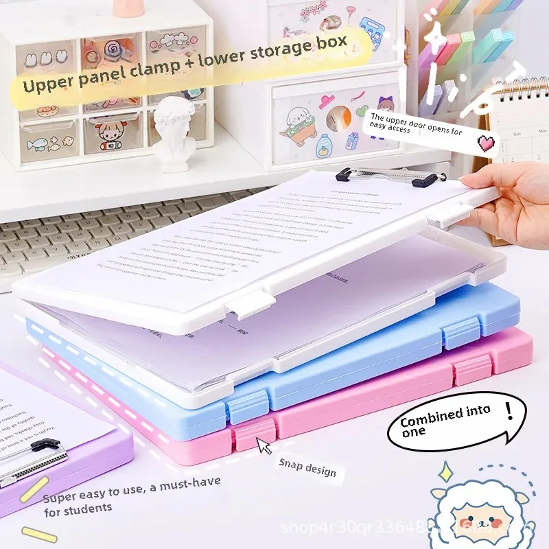 A4 Plastic Transparent File Folder High Aesthetic Value Multi-functional Exam Paper Storage Organizer Single Lid Flat Plate