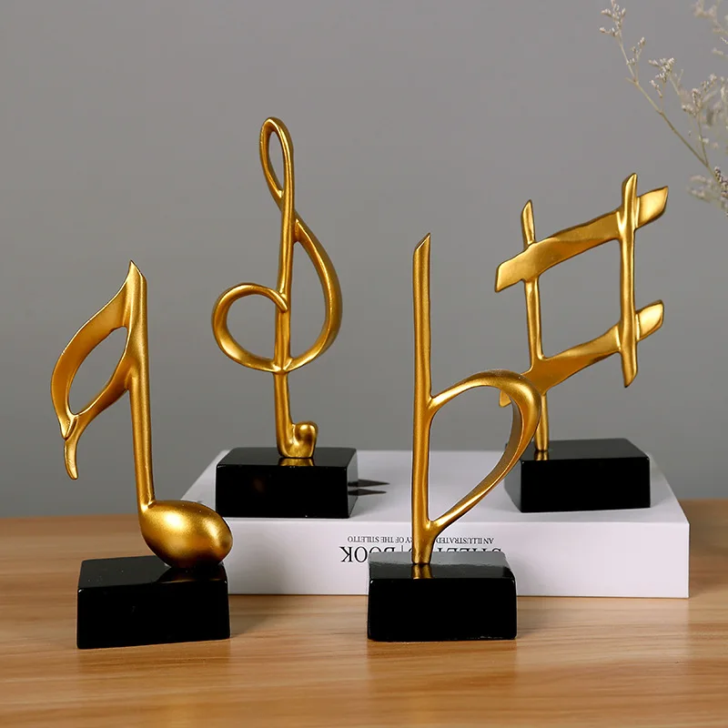 musical notes resin statue Wine cabinet home decor living room decoration Modern study objects parlor vintage figurines