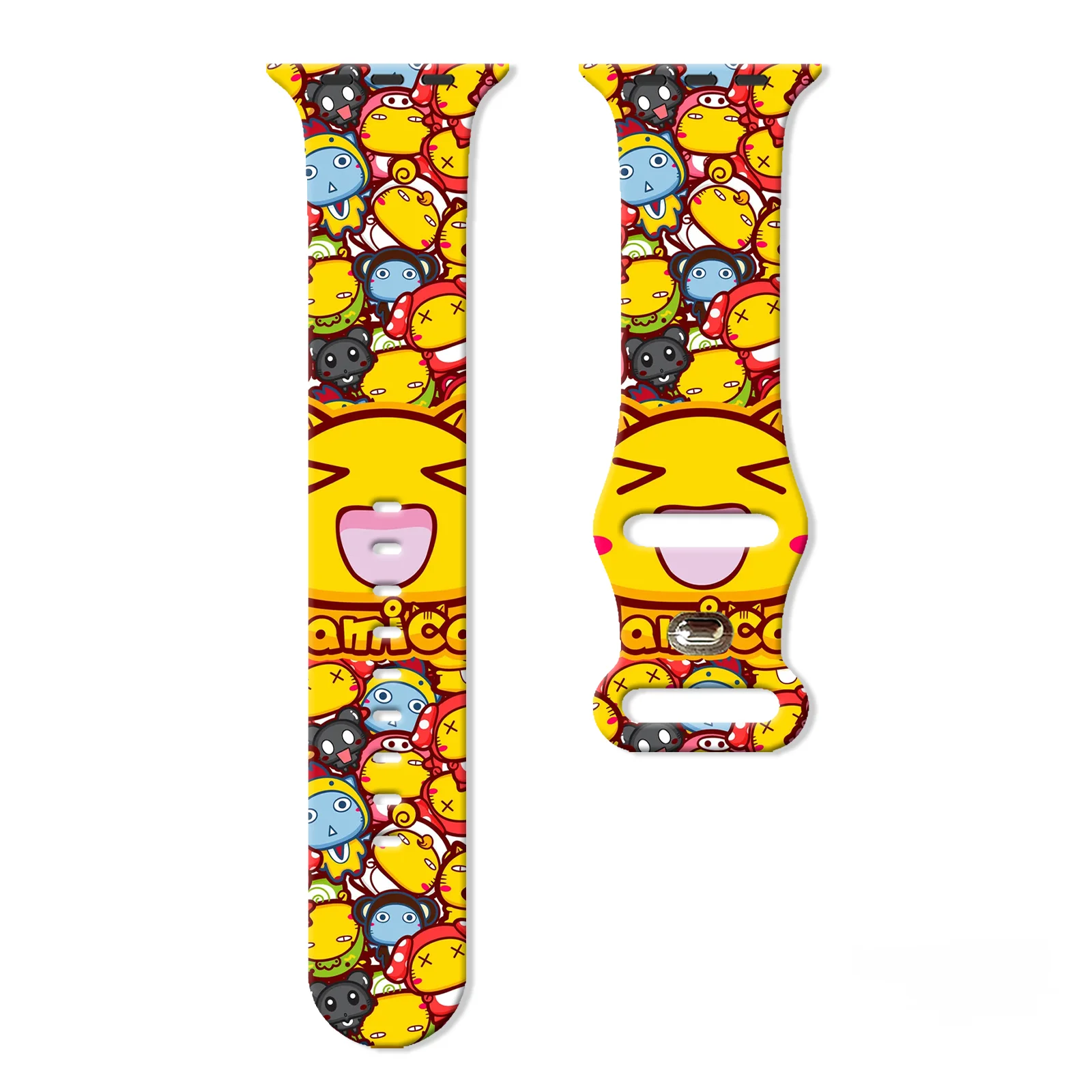 

Hami Cat printed watch strap for Apple Watch 11 10 9 8 7 Silicone Band Replaceable Bracelet for iWatch 46mm 44mm 42mm 41mm