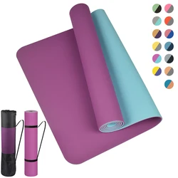 Non-slippery TPE yoga mat, thick two-color, high quality, for fitness, fitness, home, non-slip, 180x57cm